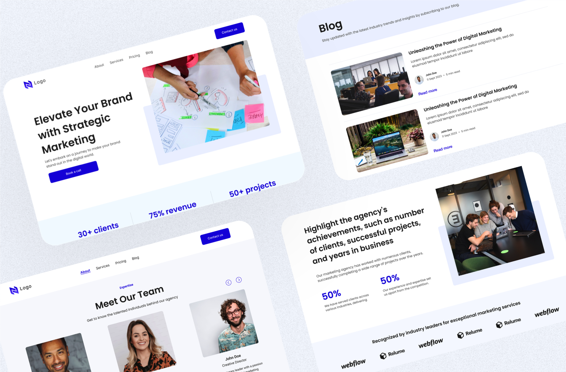 Preview of the landing page